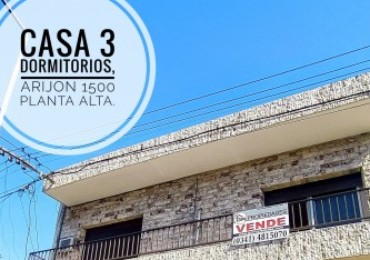 Arijon 1500, 3 dormitorios, planta alta, patio amplio.