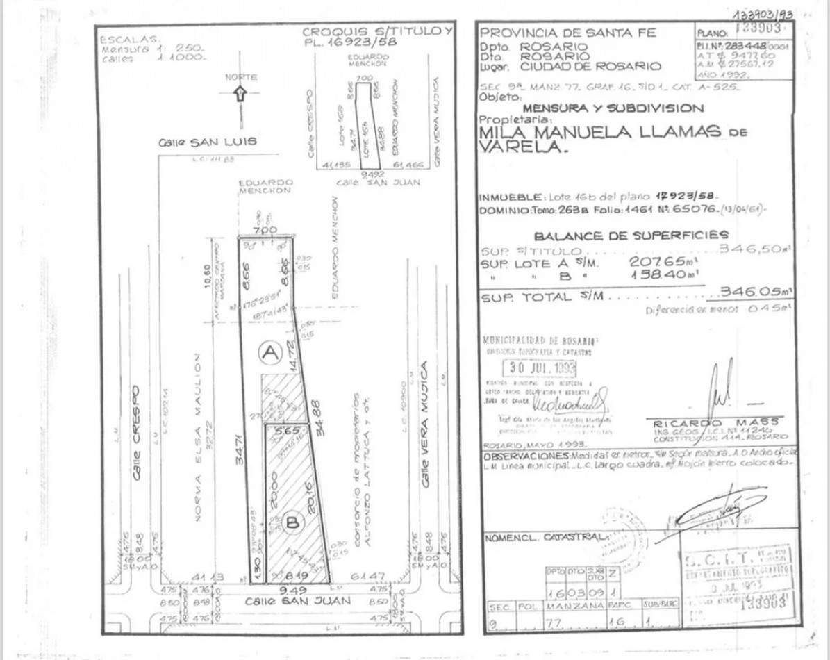 San Juan 3200, terreno interno, ideal constructora! 207.65 m2.